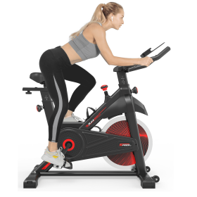 Indoor Cycling Exercise Bike Stationary, Home Gym Workout Fitness Bike with Comfortable Cusion, LCD Display and Hand Pulse