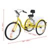 26" 7-Speed Adult Tricycle Trike 3-Wheel Bike w/Basket for Shopping