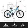 Elecony 26 inch Mountain Bike for Teenagers; Shimano 21 speed mechanical disc brake; black/blue/gray