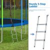 16FT Trampoline for Kids with Safety Enclosure Net;  Ladder and 12 Wind Stakes;  Round Outdoor Recreational Trampoline