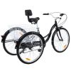 26" Inch 7-Speed Adult Tricycle 3-Wheel w Basket Aluminum for Shopping
