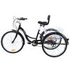26" Inch 7-Speed Adult Tricycle 3-Wheel w Basket Aluminum for Shopping
