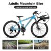 Elecony 26 inch Mountain Bike for Teenagers; Shimano 21 speed mechanical disc brake; black/blue/gray