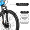 Elecony 26 inch Mountain Bike for Teenagers; Shimano 21 speed mechanical disc brake; black/blue/gray