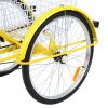 26" 7-Speed Adult Tricycle Trike 3-Wheel Bike w/Basket for Shopping