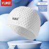 Adult Silicone Swim Cap; Unisex Water Drop Swimming Cap; Comfortable Non-slip Bathing Caps For Short Medium Long Curly Hair