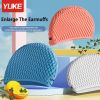 Adult Silicone Swim Cap; Unisex Water Drop Swimming Cap; Comfortable Non-slip Bathing Caps For Short Medium Long Curly Hair